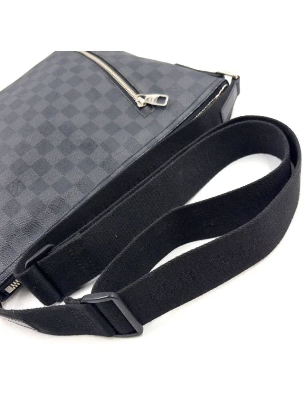 Louis Vuitton Mick PM Damier Graphite Leather Black Shoulder Bag Silver